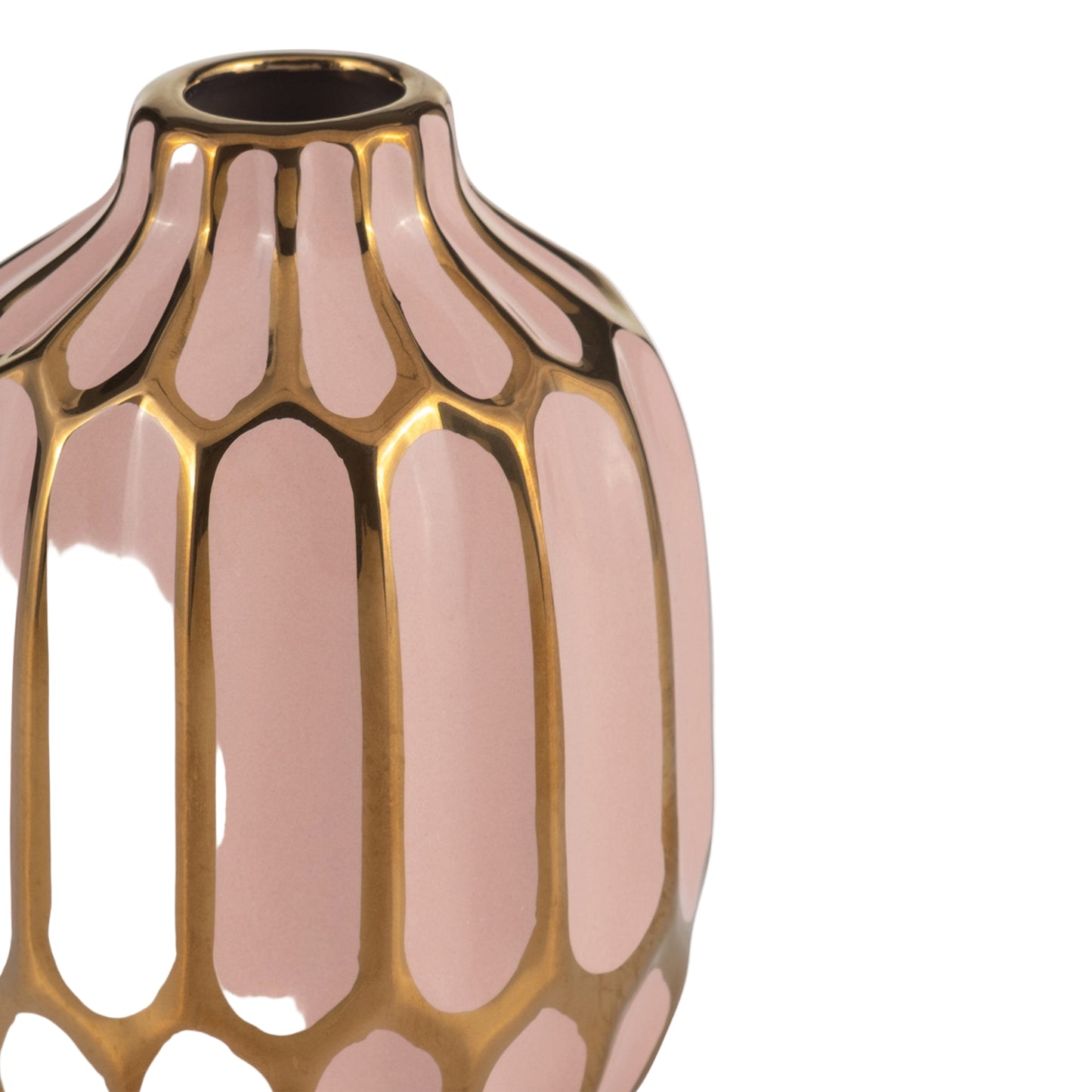 Sagebrook Home Contemporary 5" Ceramic Vase (Set of 2) - Blush/Yellow