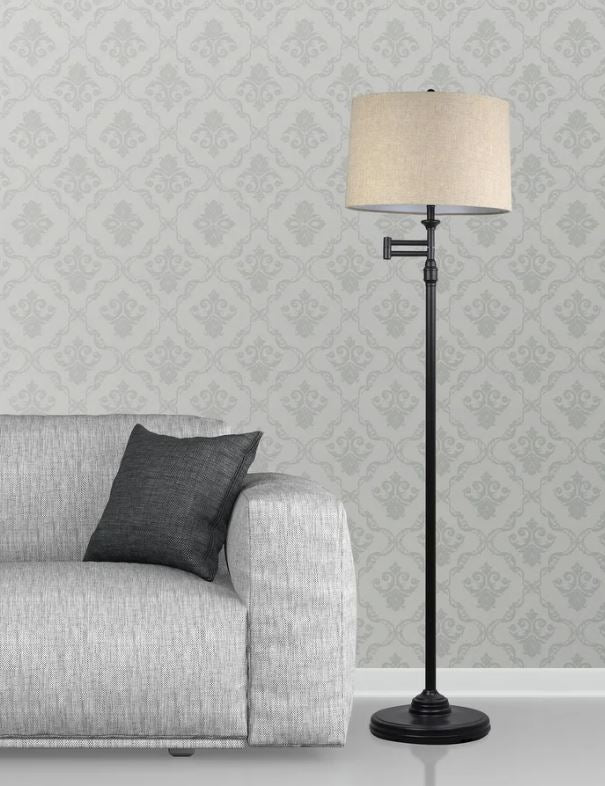 Adesso Aaron 57" Swing Arm Floor Lamp - Antique Bronze