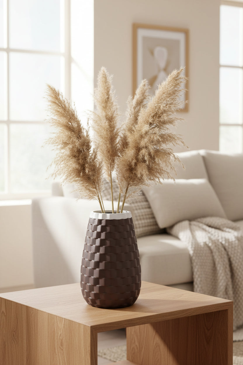 Sagebrook Home Contemporary 9" Textured Ceramic Vase - Java