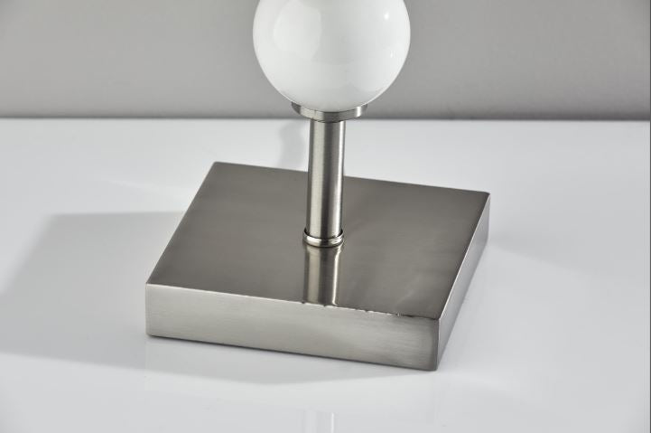 Adesso Natalie 29" Table Lamp - Brushed Steel/White Milk Glass