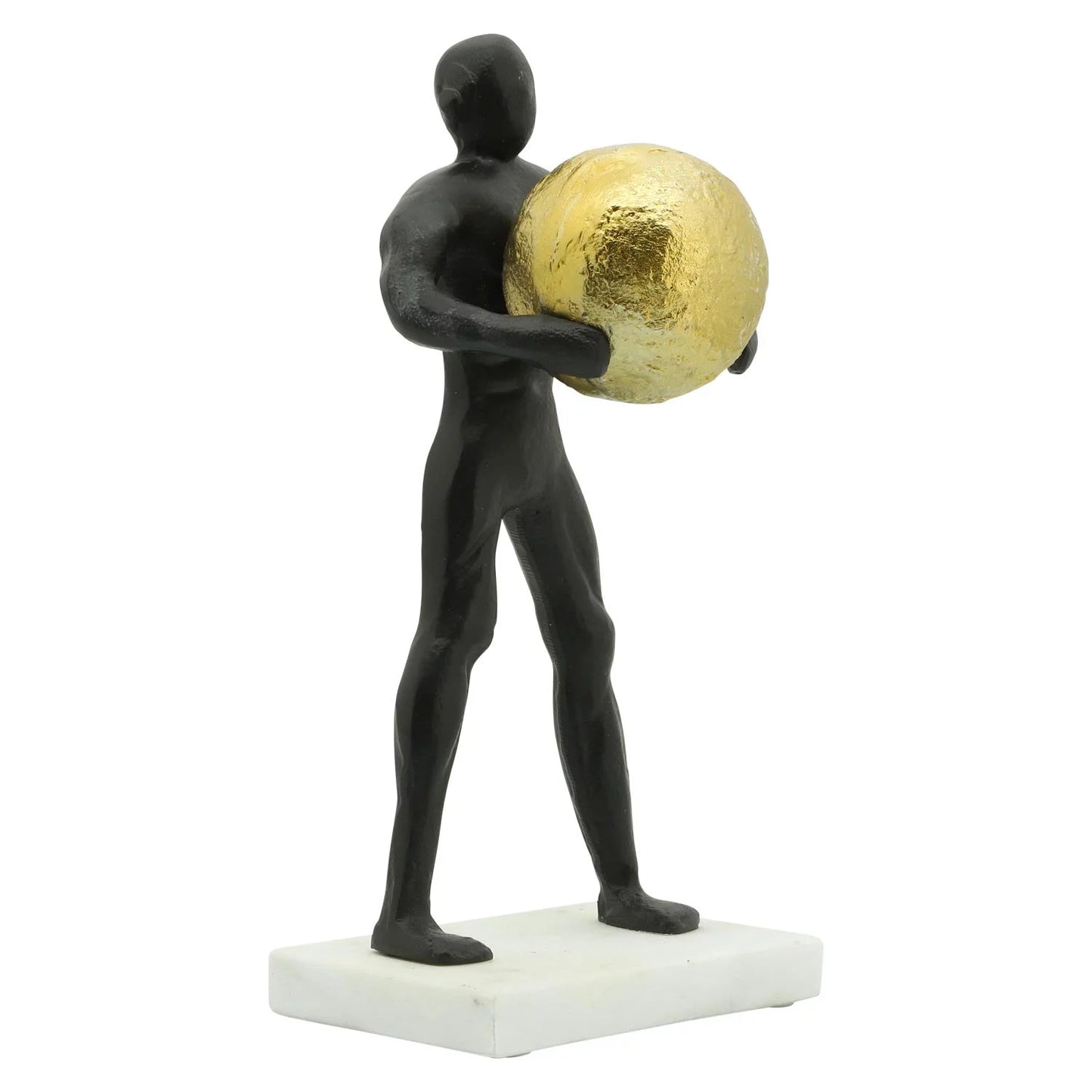 Sagebrook Home 12" Metal Man Carrying Ball - Black/Gold