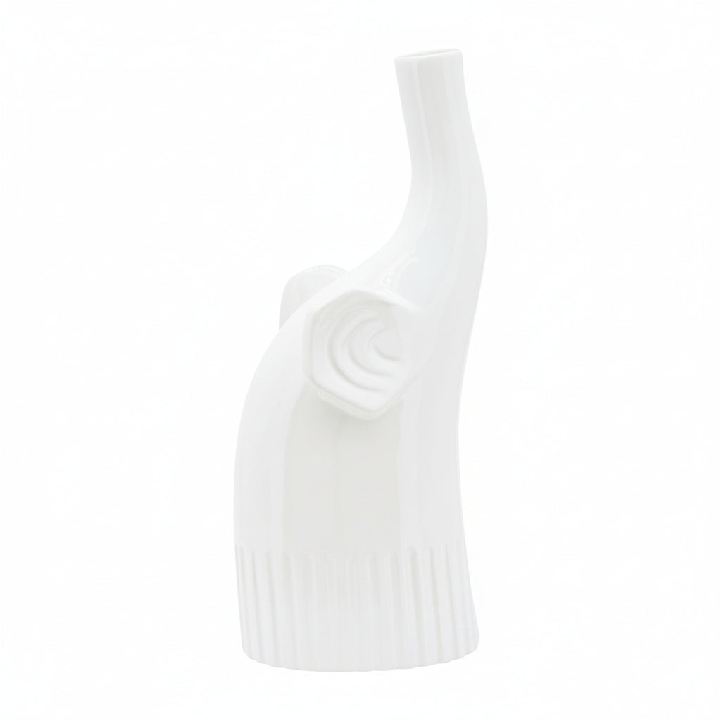 Sagebrook Home Modern 12" Elephant Decor in Ceramic - White