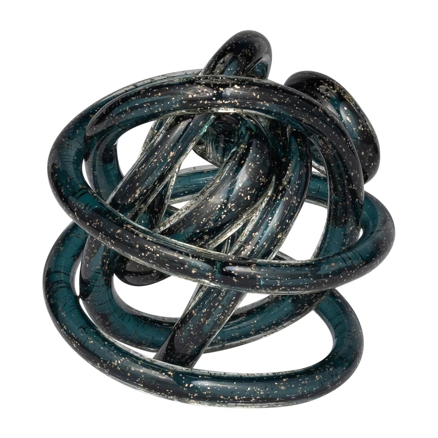 Sagebrook Home 6" Glass Knot Decor - Blue