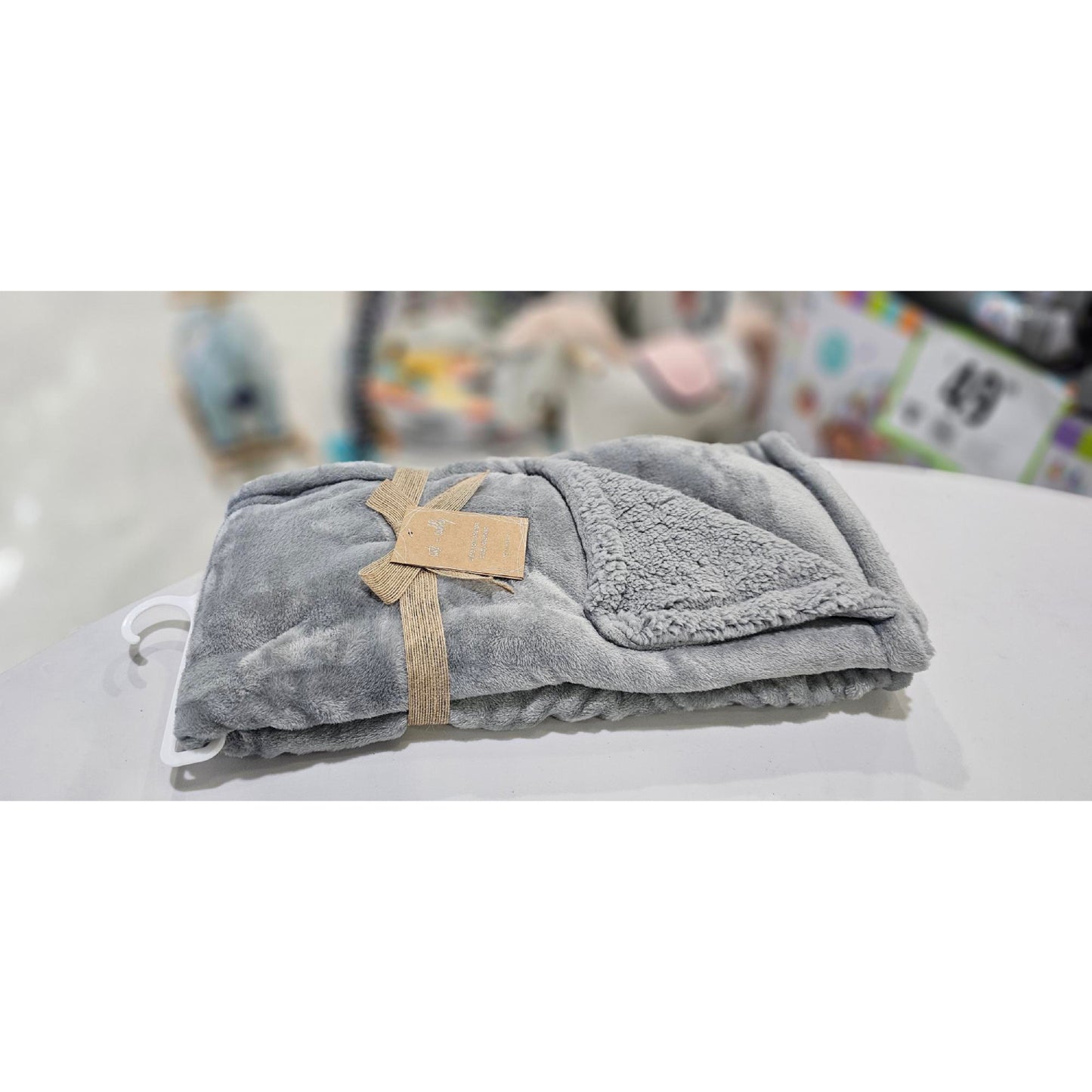 S.L Home Fashions 30" x 40" Solid Sherpa Baby Blanket - Gray