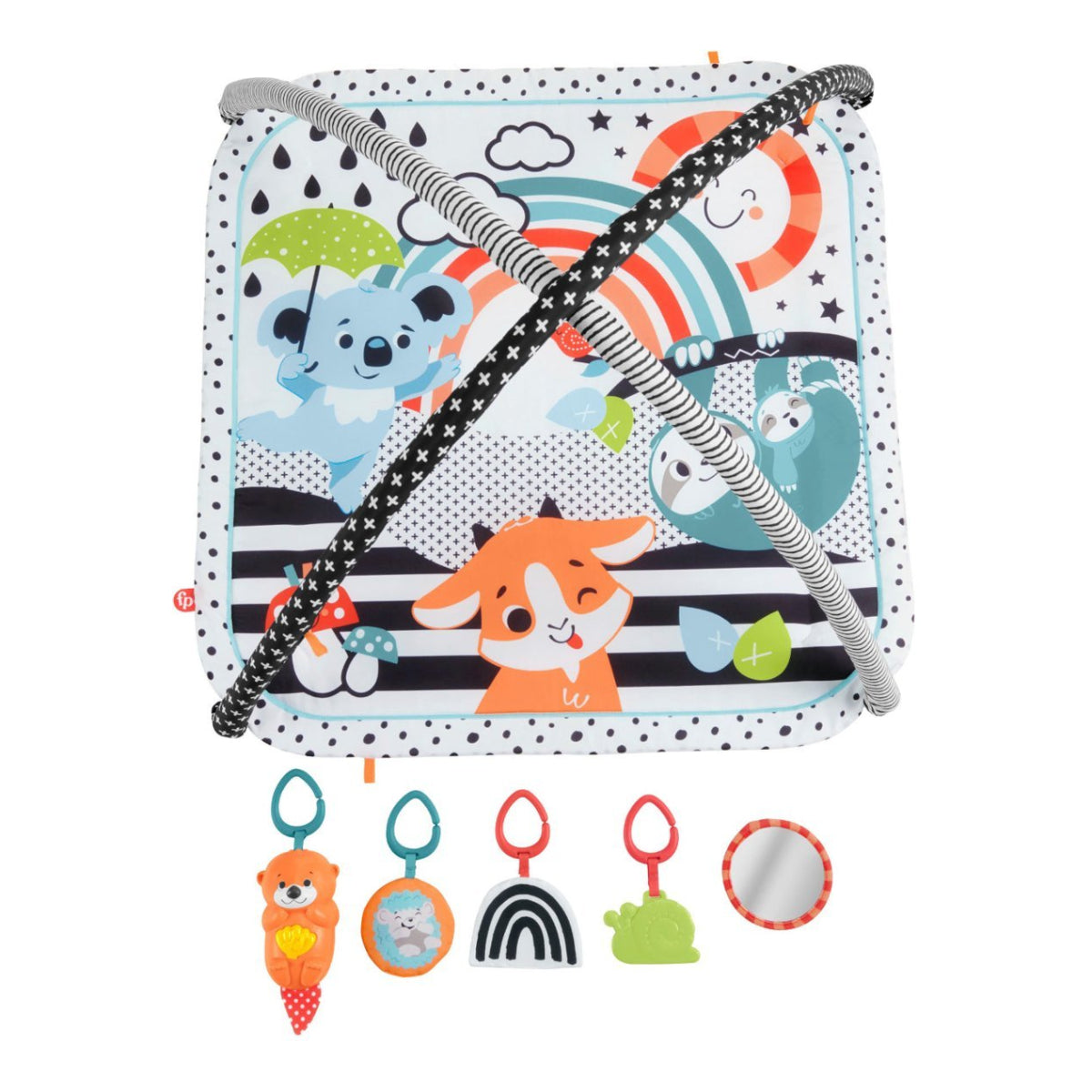 Fisher-Price 3-in-1 Music Glow and Grow Gym Infant Playmat with Lights and Removable Toys