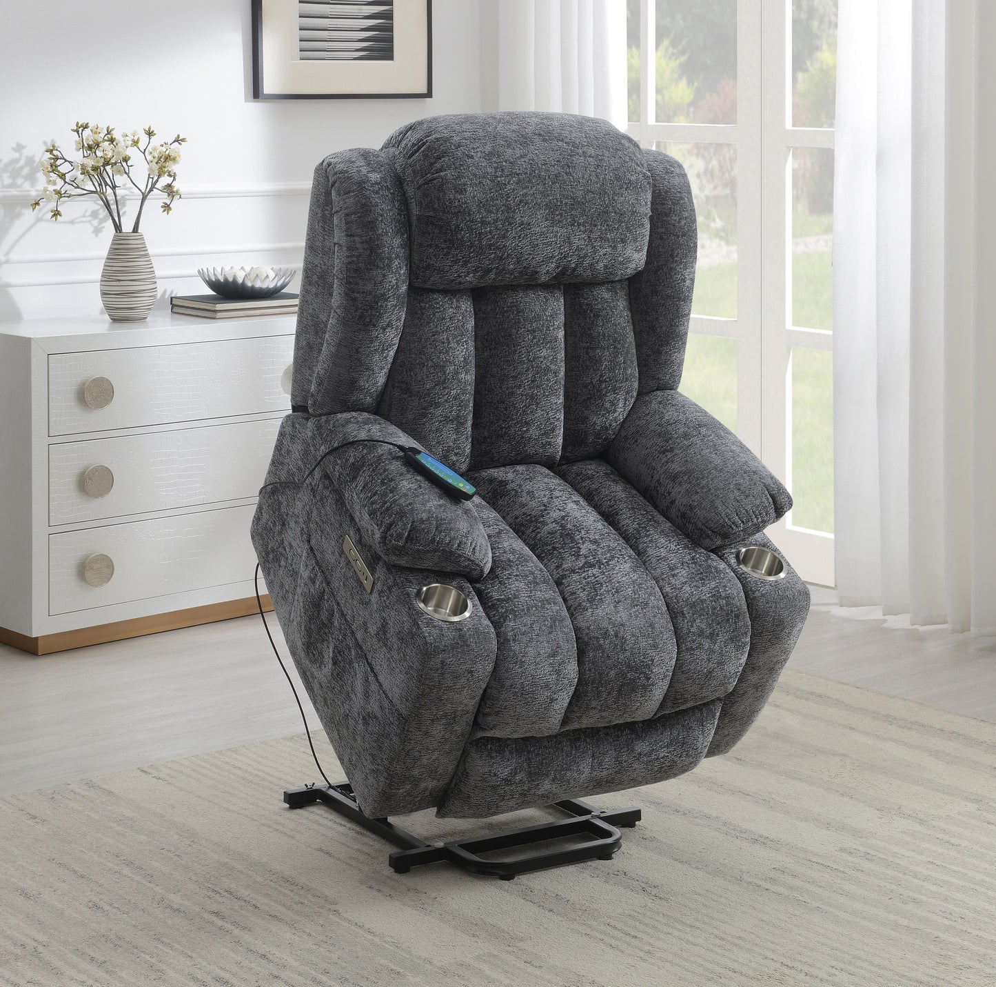 Sillón reclinable eléctrico Orion Grey con elevación, masaje y calefacción