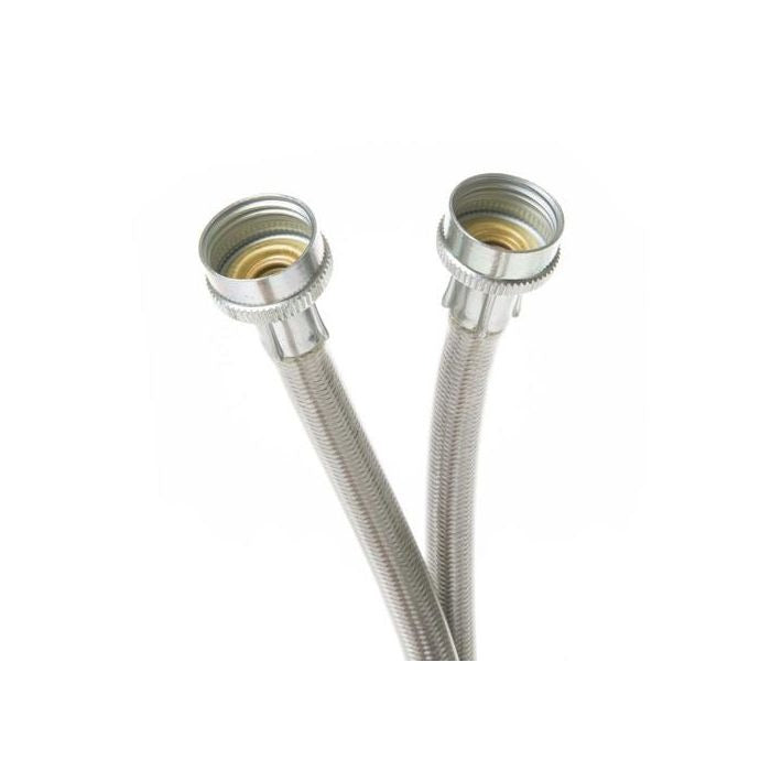 GE WX14X10011 6ft Universal Washer Hose with 90 ÌŠ Elbow (Set of 2) - Stainless Steel - Curacao