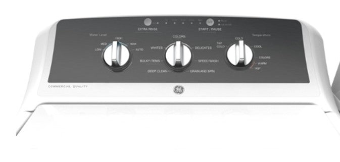 Lavadora de carga superior GE GTW525ACPWB de 4,2 pies cúbicos con canasta de acero inoxidable, color blanco