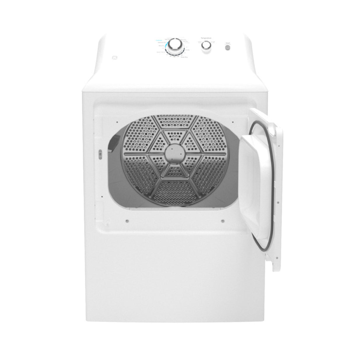 Secadora eléctrica de carga superior GE GTX33EASKWW de 6,2 pies cúbicos con ventilación de hasta 120 pies - Color blanco