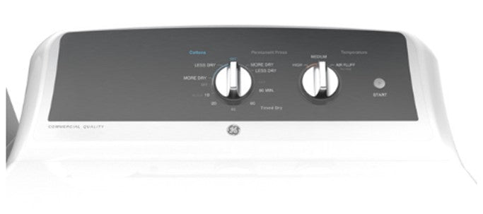 Secadora a gas GE GTX52GASPWB con tambor de aleación aluminizada de 6,2 pies cúbicos, color blanco