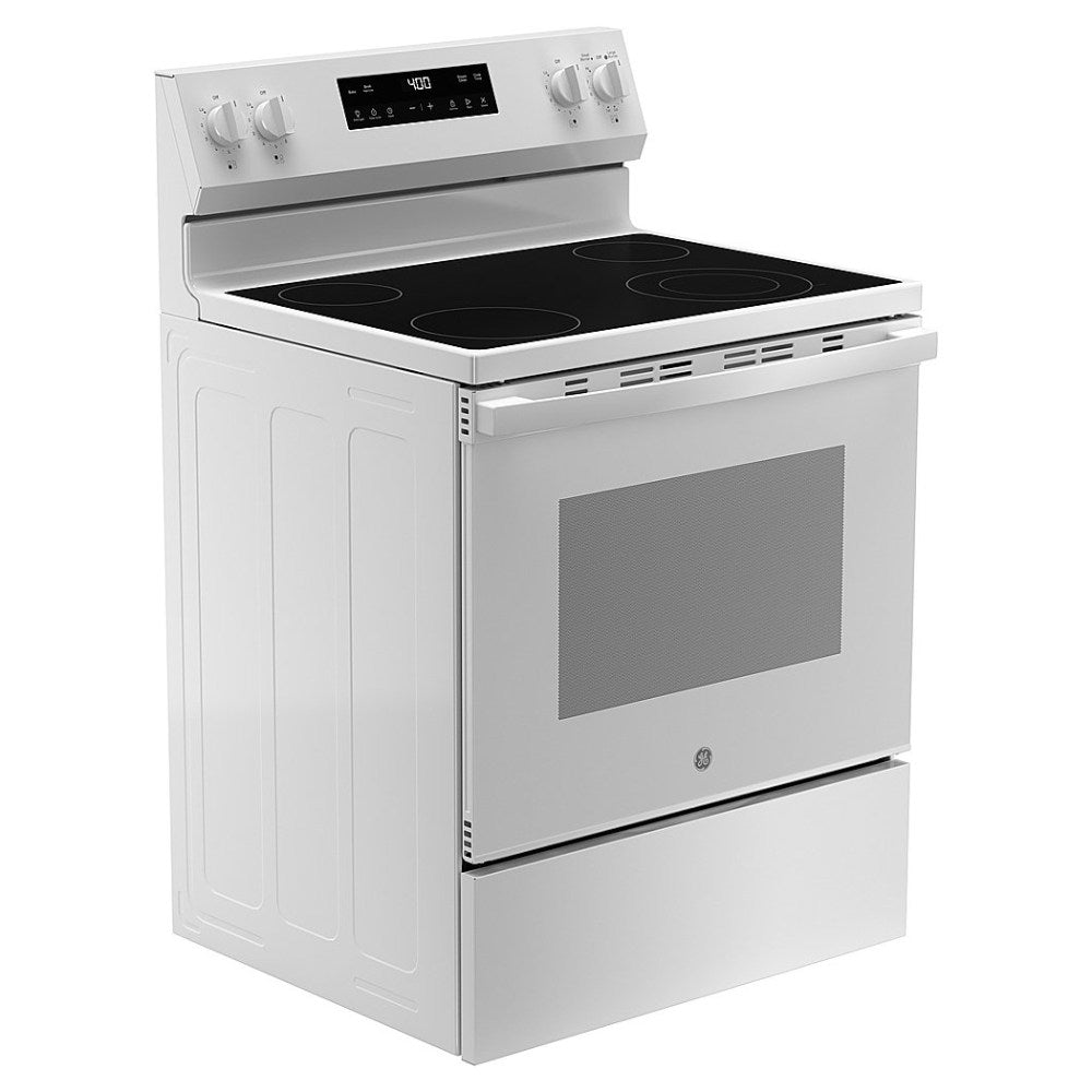 GE GRF400SVWW 5.3 cu. ft. Freestanding Electric Range with 4 Burner Radiant Cooktop - White