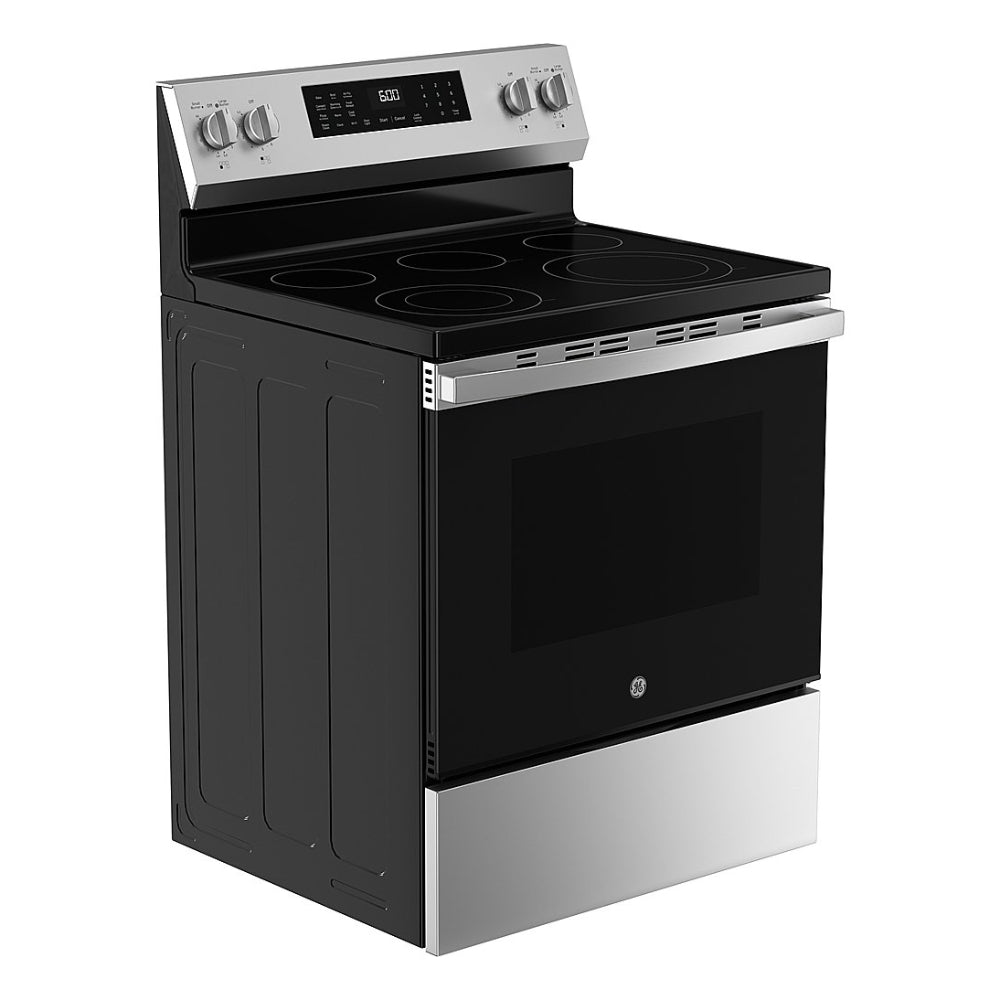 GE GRF600AVSS 5.3 cu. ft. Freestanding Electric Convection Range with EasyWash Tray - Stainless Steel
