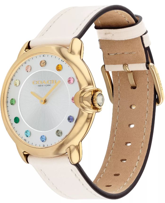 Reloj Coach Arden Ionic Thin de acero chapado en oro de 18 quilates para mujer, 36 mm