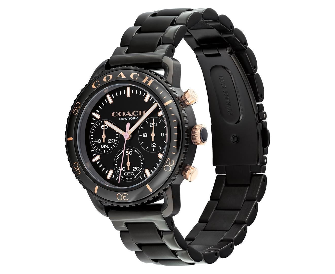 Coach Cruiser Black Steel Chronograph Women's Watch