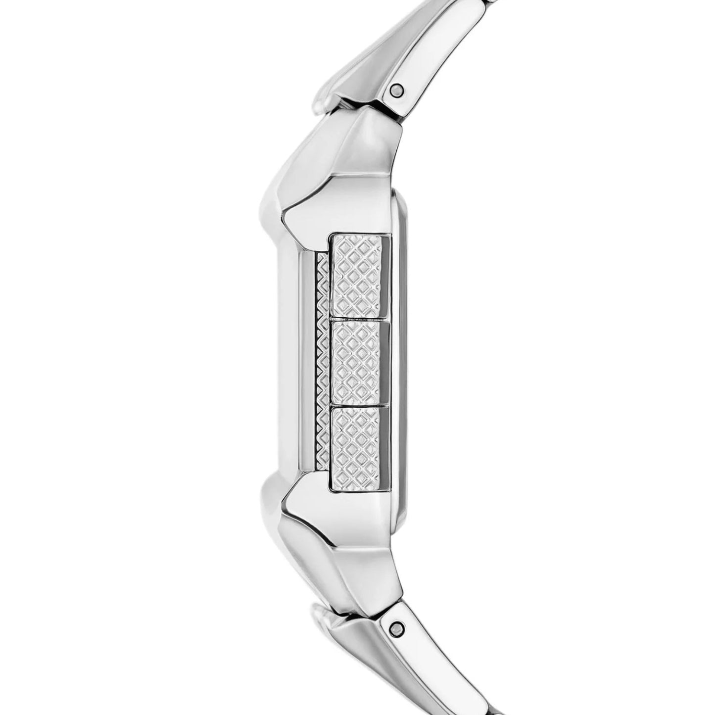 Reloj automático Diesel Croco de acero inoxidable para hombre, 33 mm, color plateado