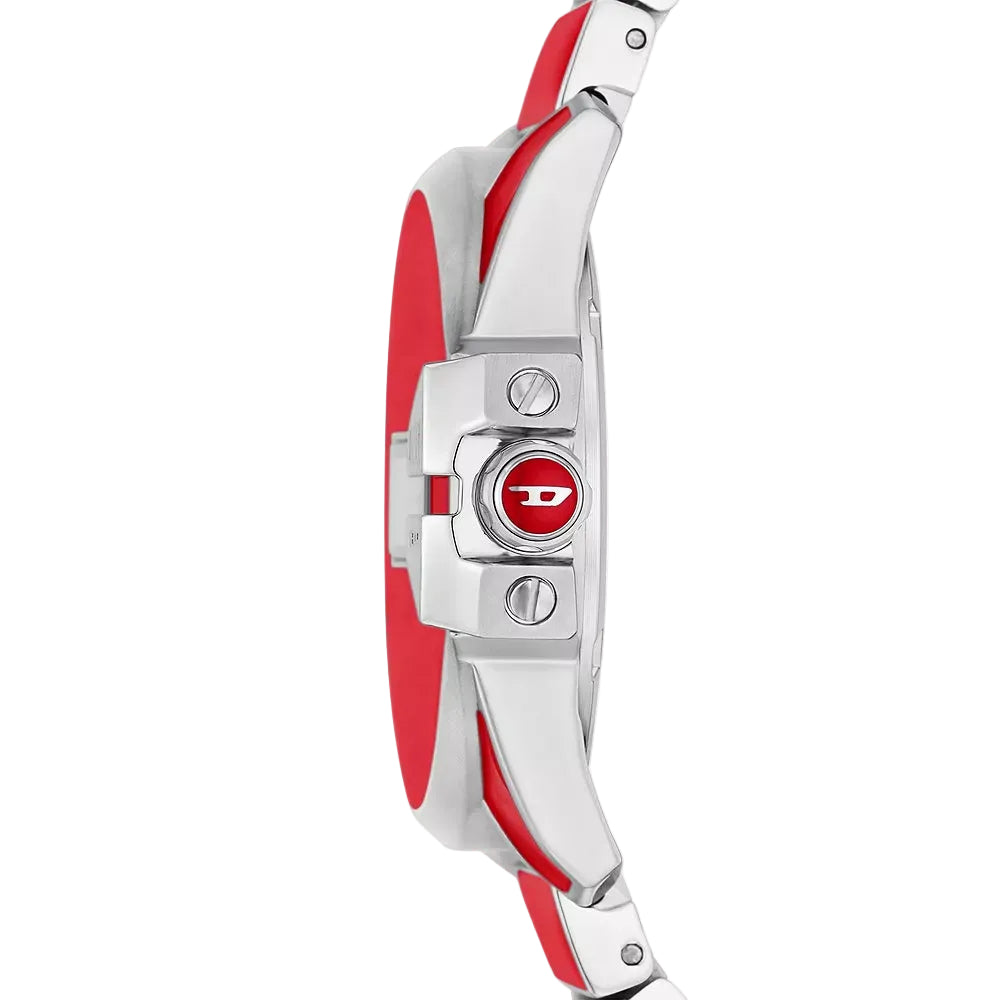 Diesel Baby Chief Men's 32mm Quartz Bracelet Watch - Red/Silver