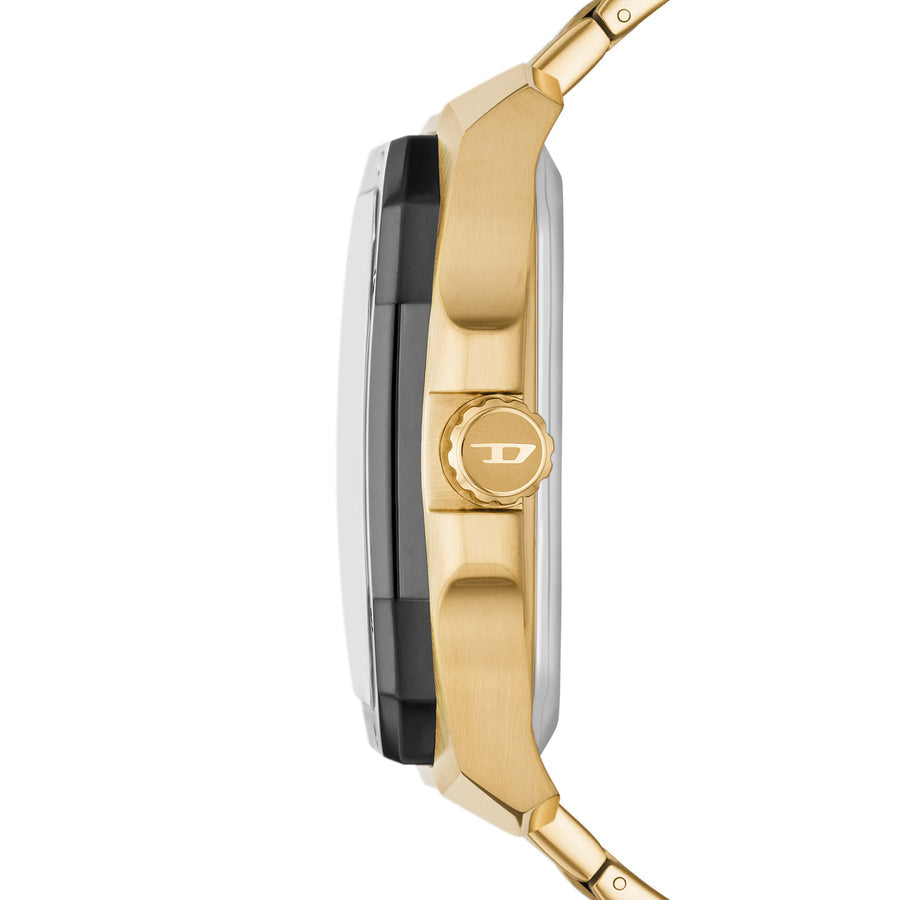 Diesel Flayed Men's 47mm Automatic Stainless Steel Bracelet Watch - Black/Gold