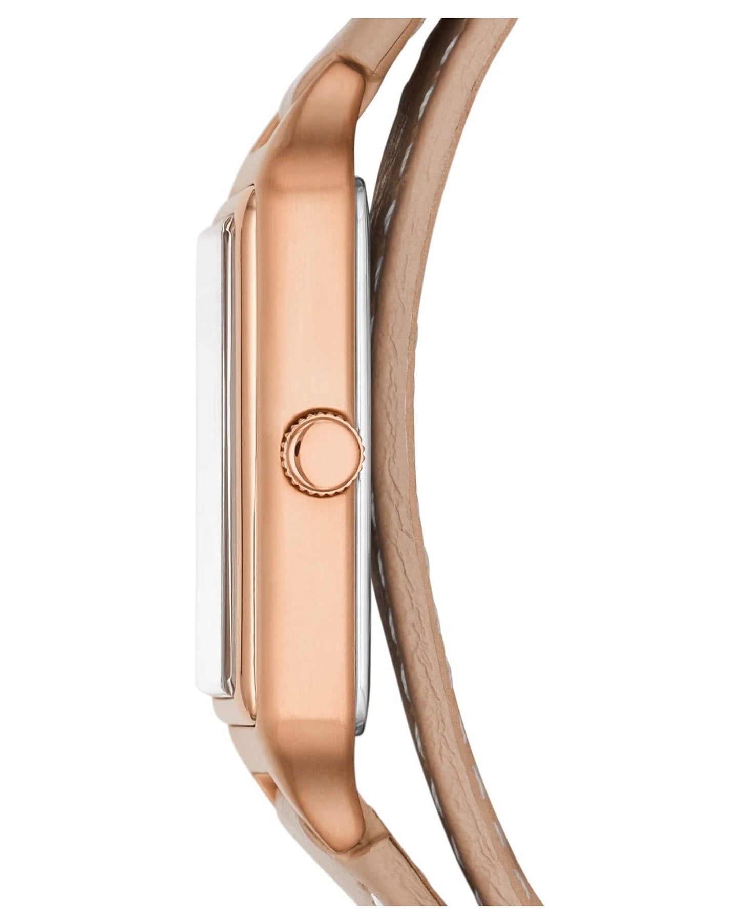 Reloj de pulsera de acero inoxidable de cuarzo para mujer Fossil Raquel con fecha y tres manecillas de 23 mm - Marrón