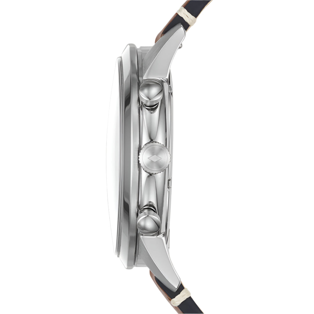 Fossil Townsman Men's 44mm Analog Brown Strap Watch with Bracelet - Black Dial