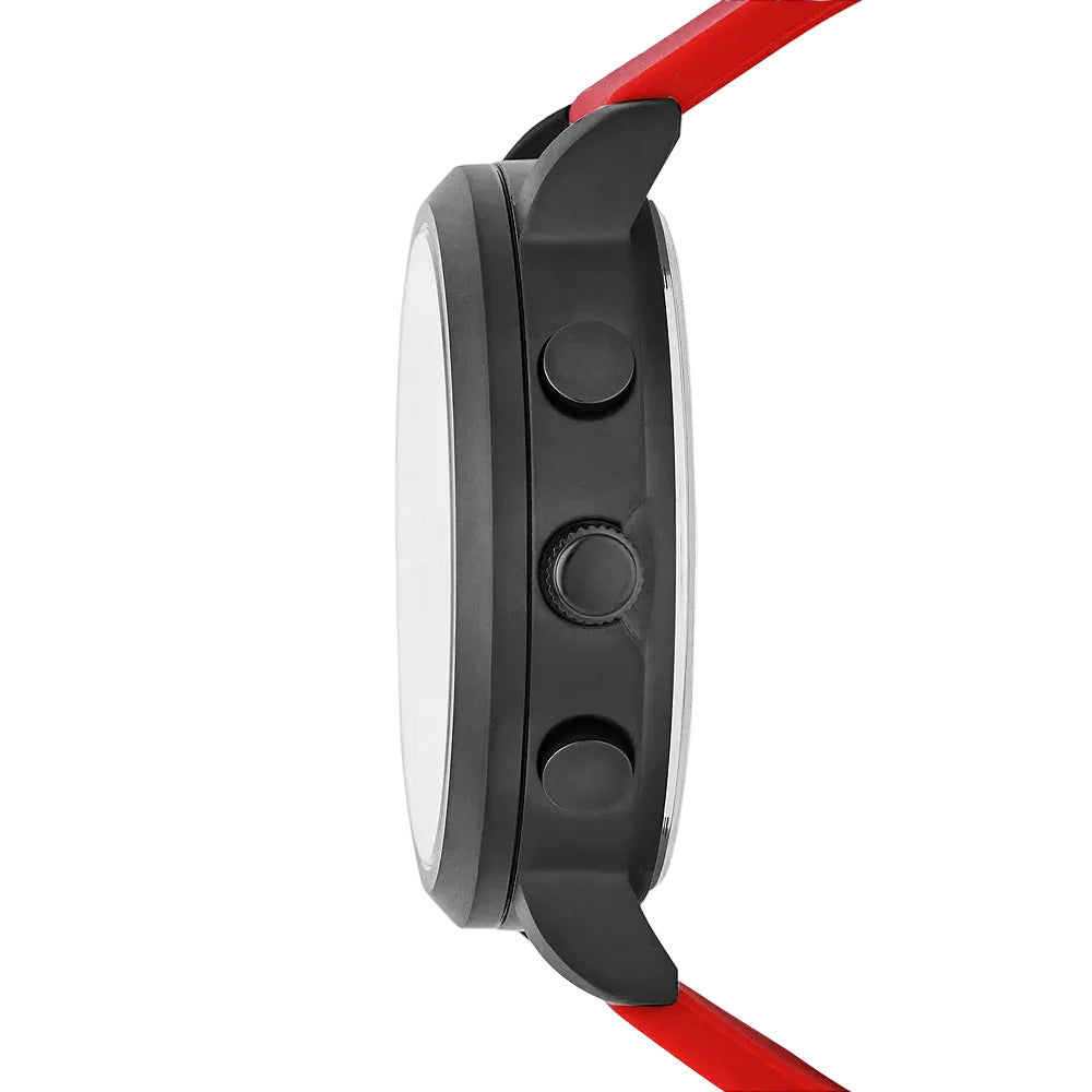 Reloj analógico-digital Skechers Lawndale para hombre, correa roja, 46 mm, esfera negra
