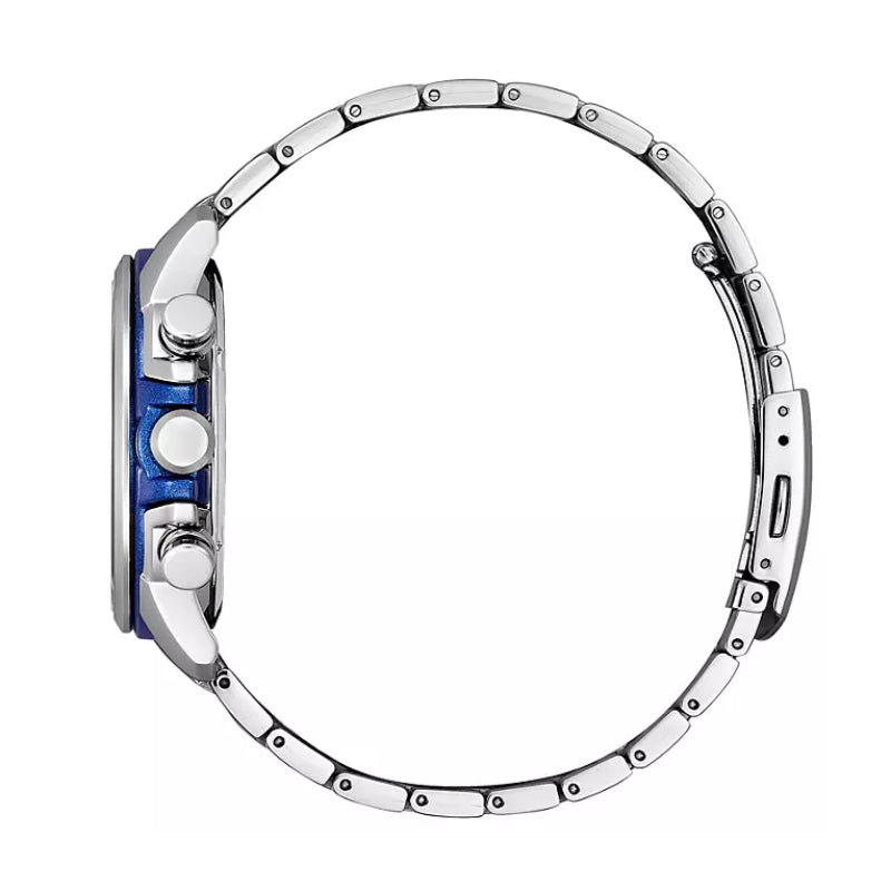 Citizen Eco-Drive Men 45mm Stainless Steel Bracelet Watch - Black Dial