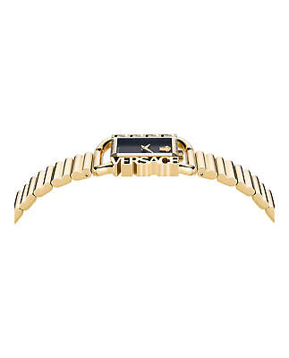 Reloj Versace Flair para mujer, de acero inoxidable, de 26 mm, con pulsera en tono dorado y esfera negra