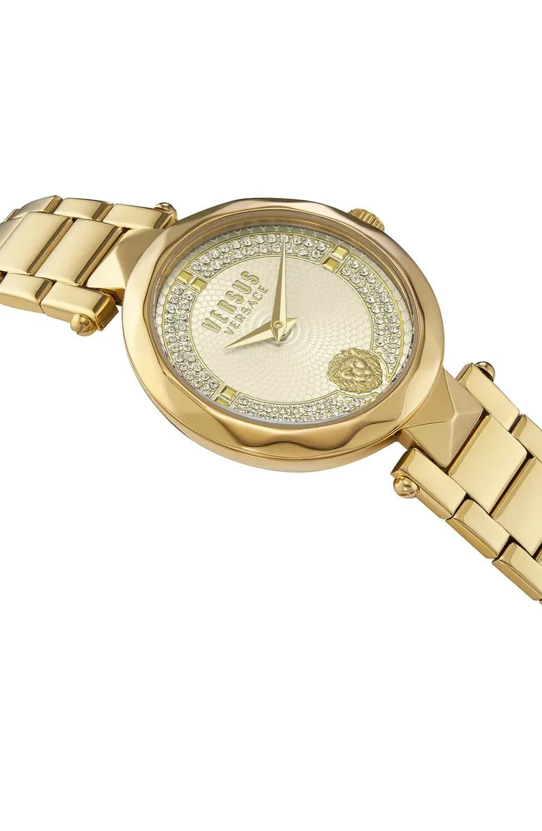 Reloj de pulsera de acero inoxidable y cuarzo para mujer Versus Versace Covent Garden de 36 mm, dorado