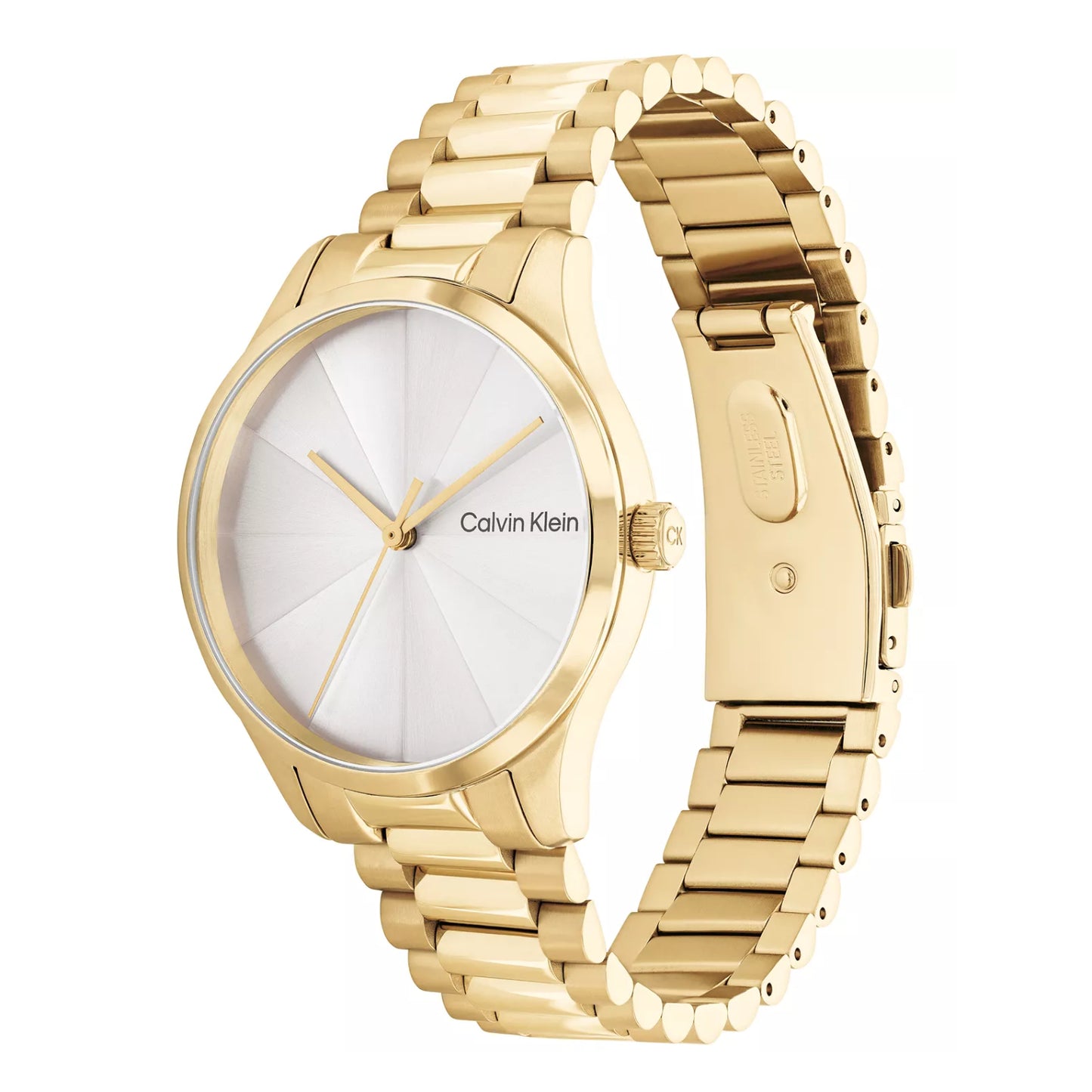 Reloj unisex Calvin Klein Iconic de cuarzo y acero inoxidable de 35 mm con esfera blanca