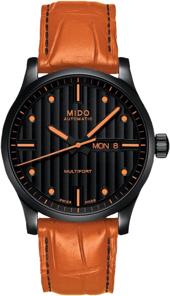 Mido Multifort Men's 25mm Automatic Leather Strap Watch - Black