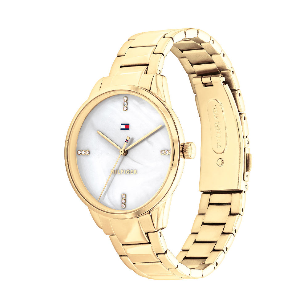 Tommy Hilfiger Paige Women's 36mm Quartz Gold Bracelet Watch - White Dial