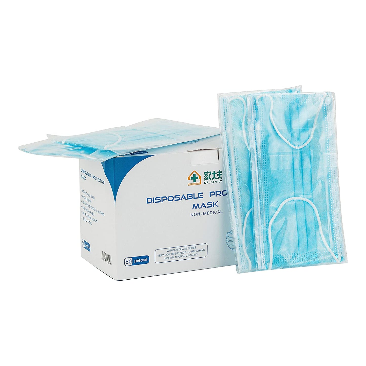 Dr. Family Disposable Protective Mask (50-Piece) - Curacao