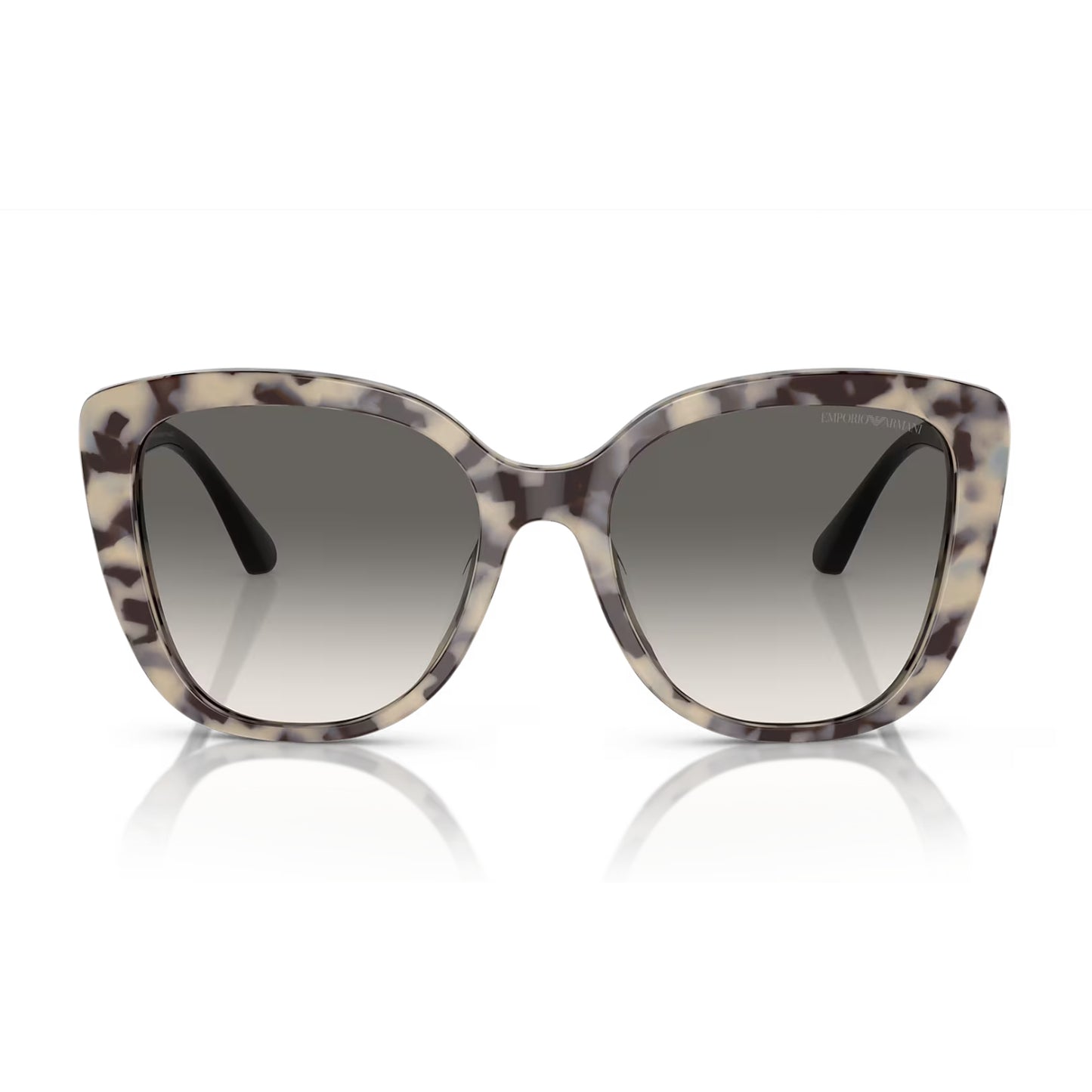 Gafas de sol con degradado de mariposa EA4214U para mujer de Emporio Armani: degradado de color crema/gris habano brillante