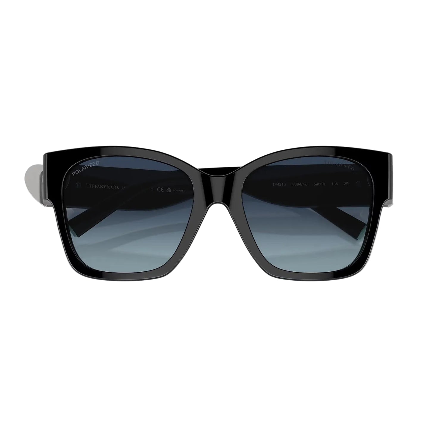 Tiffany & Co Women's TF4216 Square Gradient Sunglasses - Black/Azure Gradient Dark Blue Polar