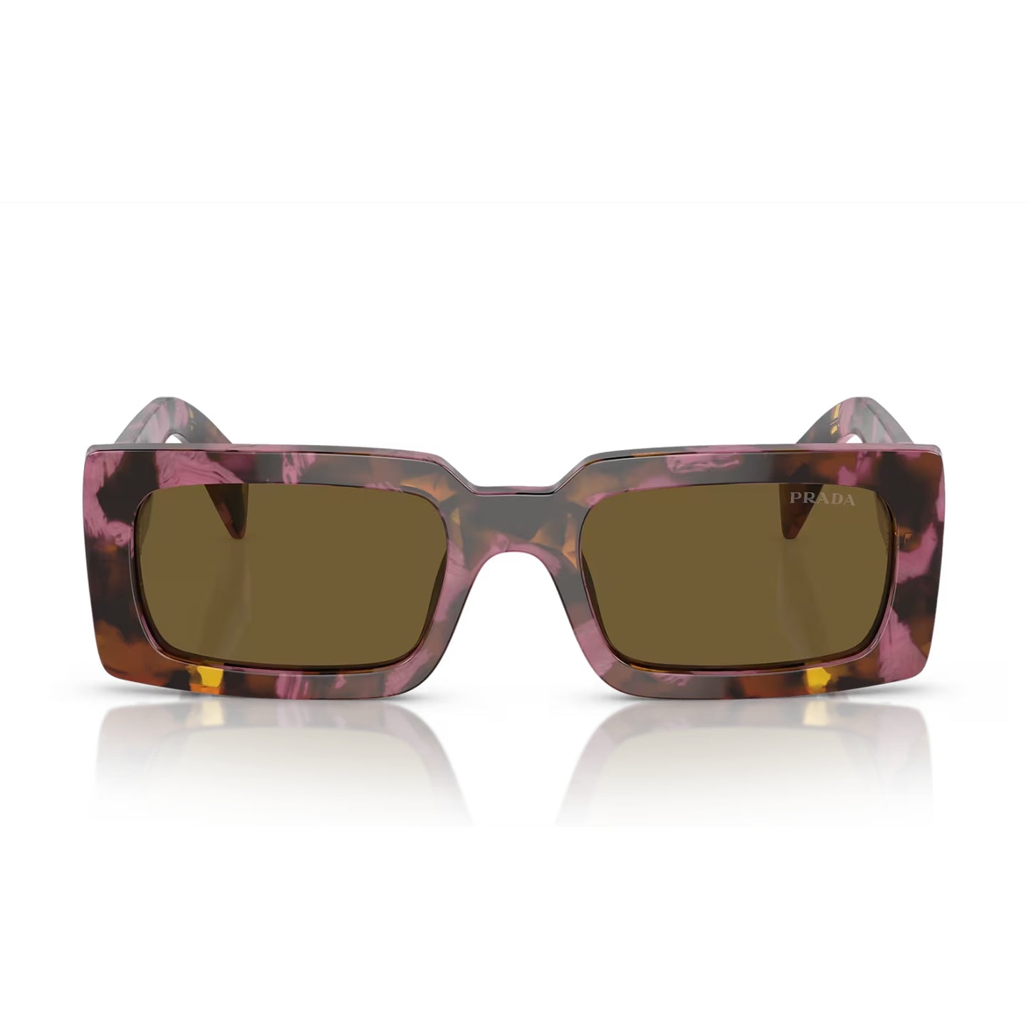 Gafas de sol rectangulares de color liso PRA07S para mujer de Prada: caoba/marrón oscuro
