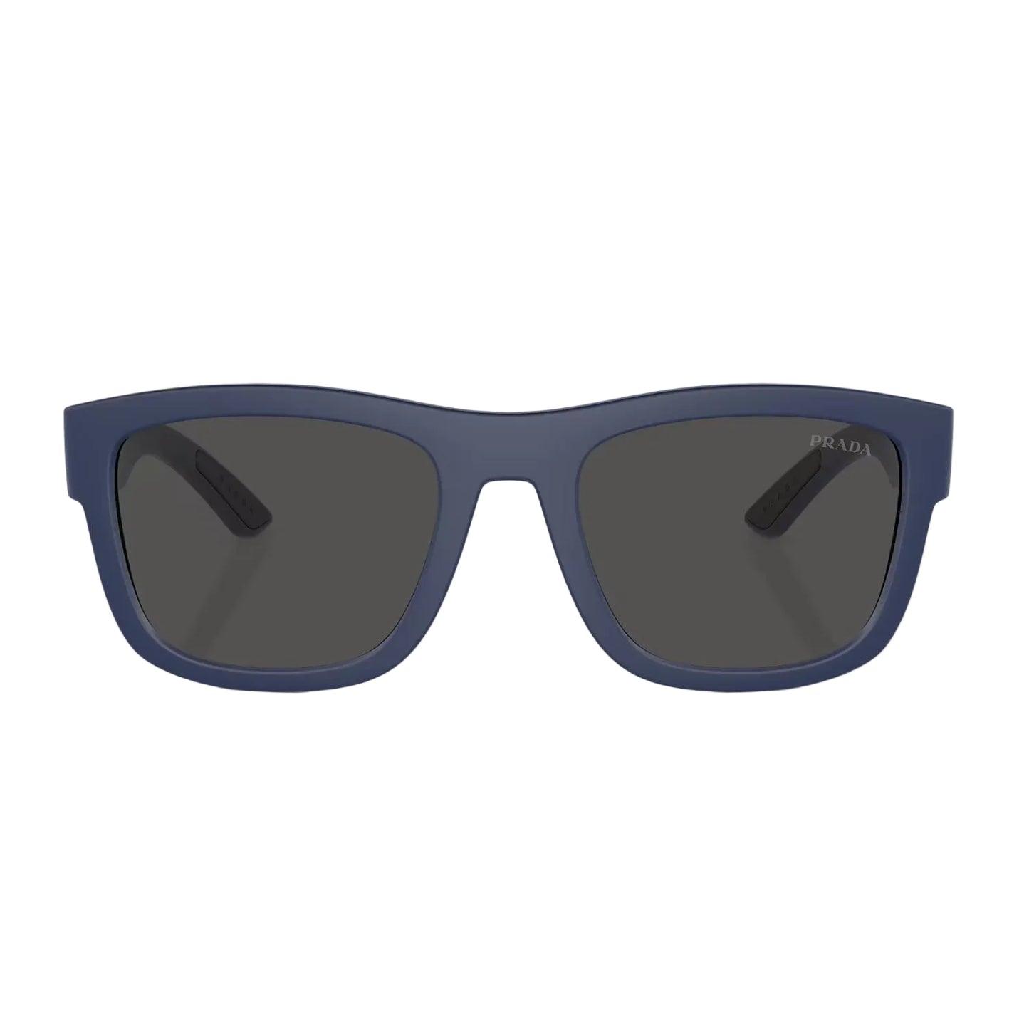 Gafas de sol Prada Linea Rossa PS01ZS Pillow de color liso para hombre - Caucho azul/gris oscuro
