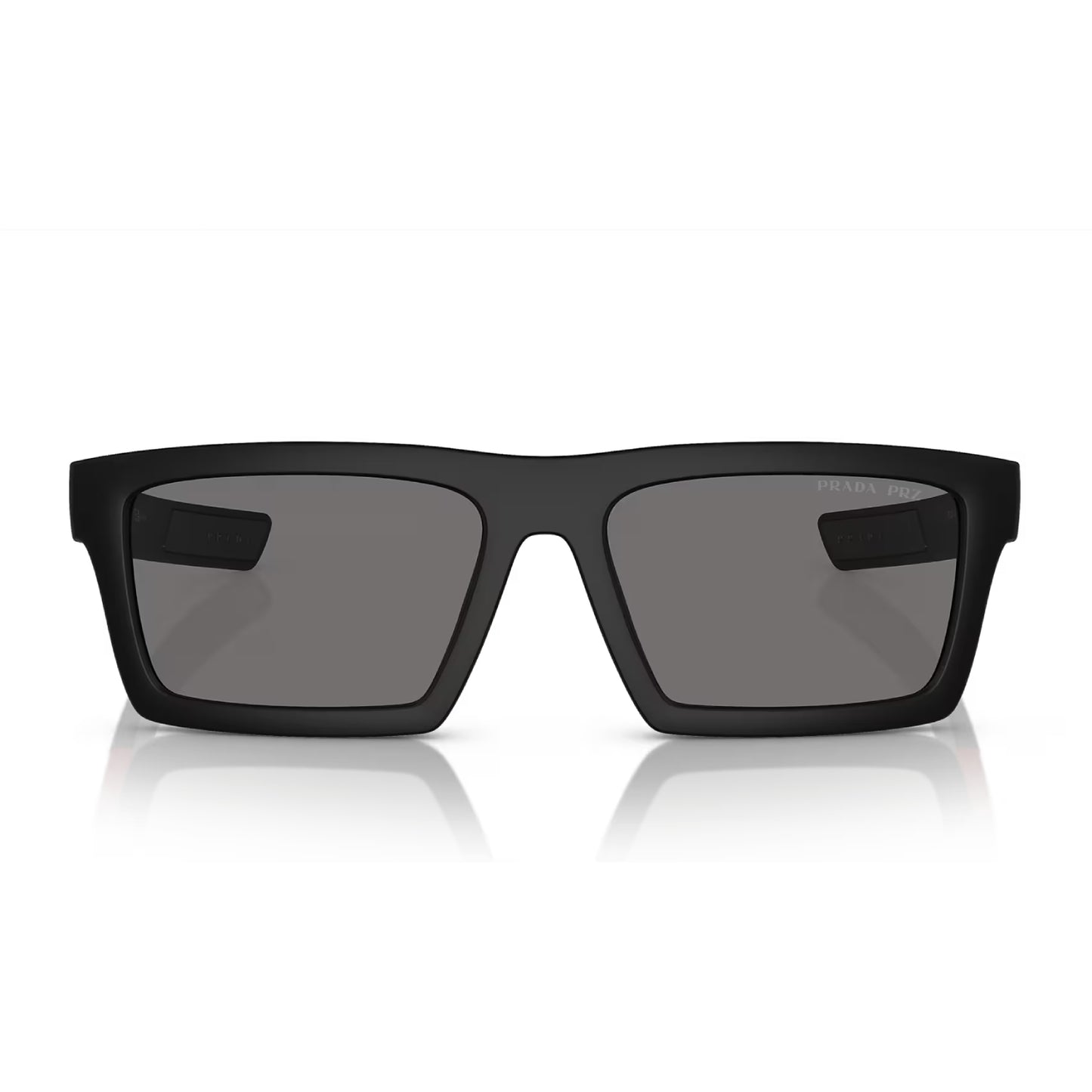 Gafas de sol rectangulares de color liso PS02ZS para hombre de Prada Linea Rossa - Mette Black/Dark Gray Polarized