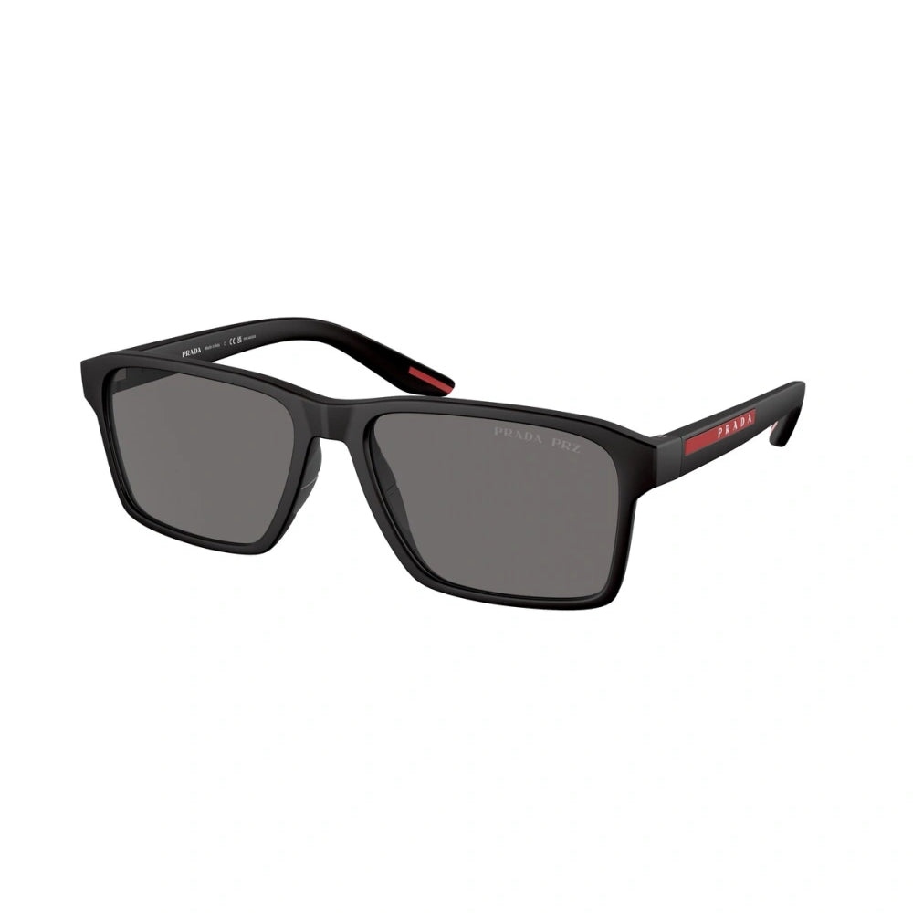 Gafas de sol rectangulares para hombre de Prada, polarizadas en gris oscuro