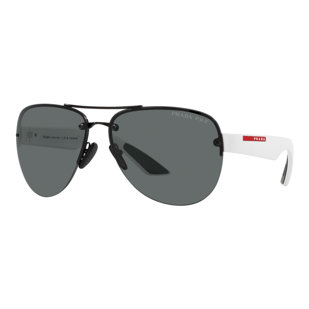 Gafas de sol estilo aviador para hombre de Prada, polarizadas en gris oscuro