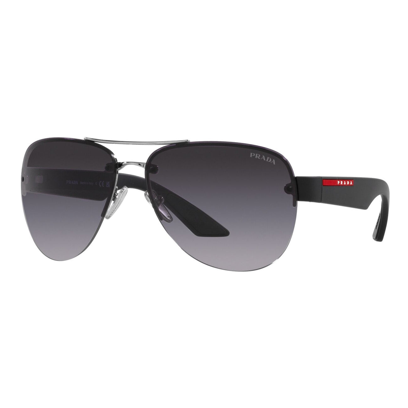 Gafas de sol estilo aviador Prada para hombre, en degradado gris