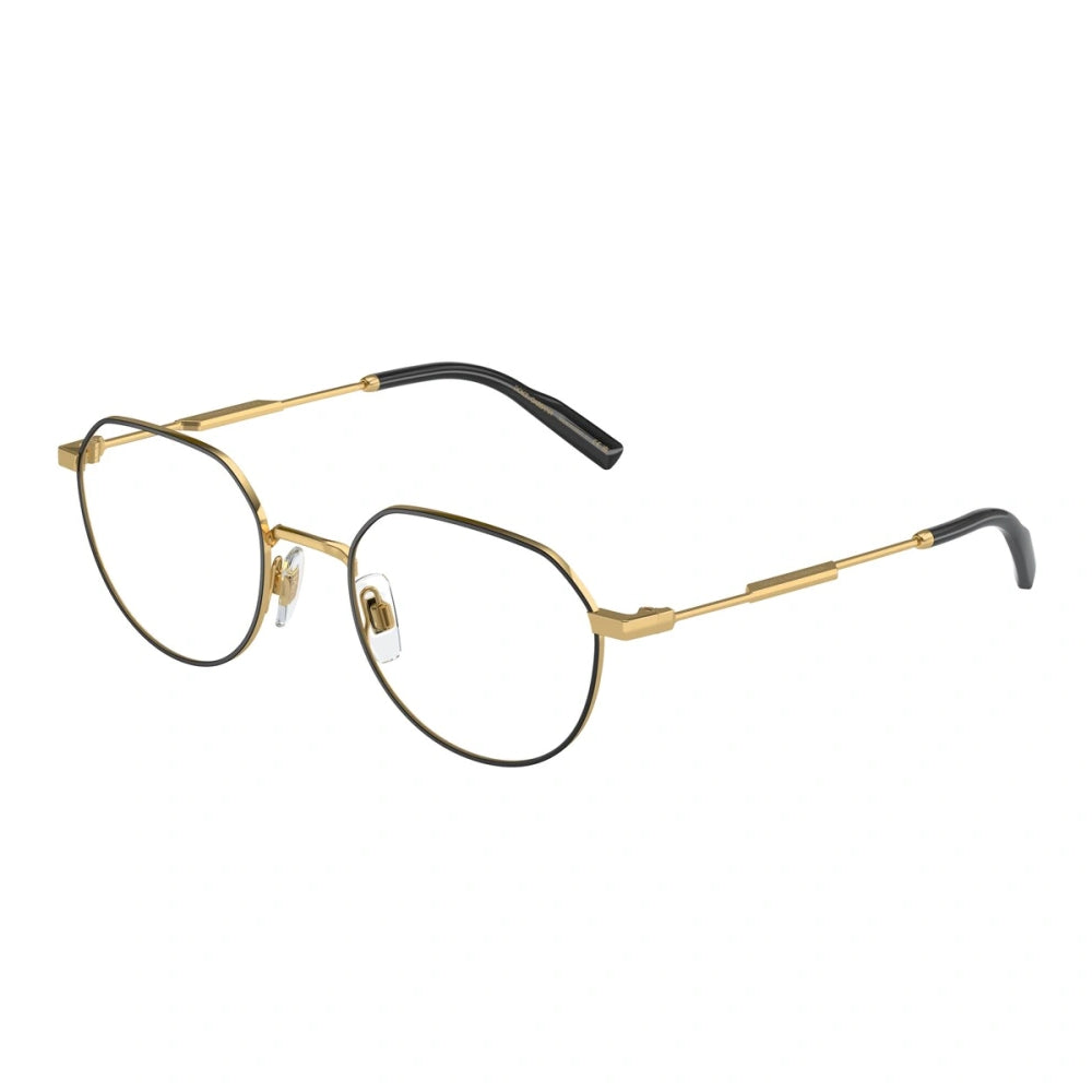 Dolce & Gabbana Men's Round Eyeglasses, Gold/Black