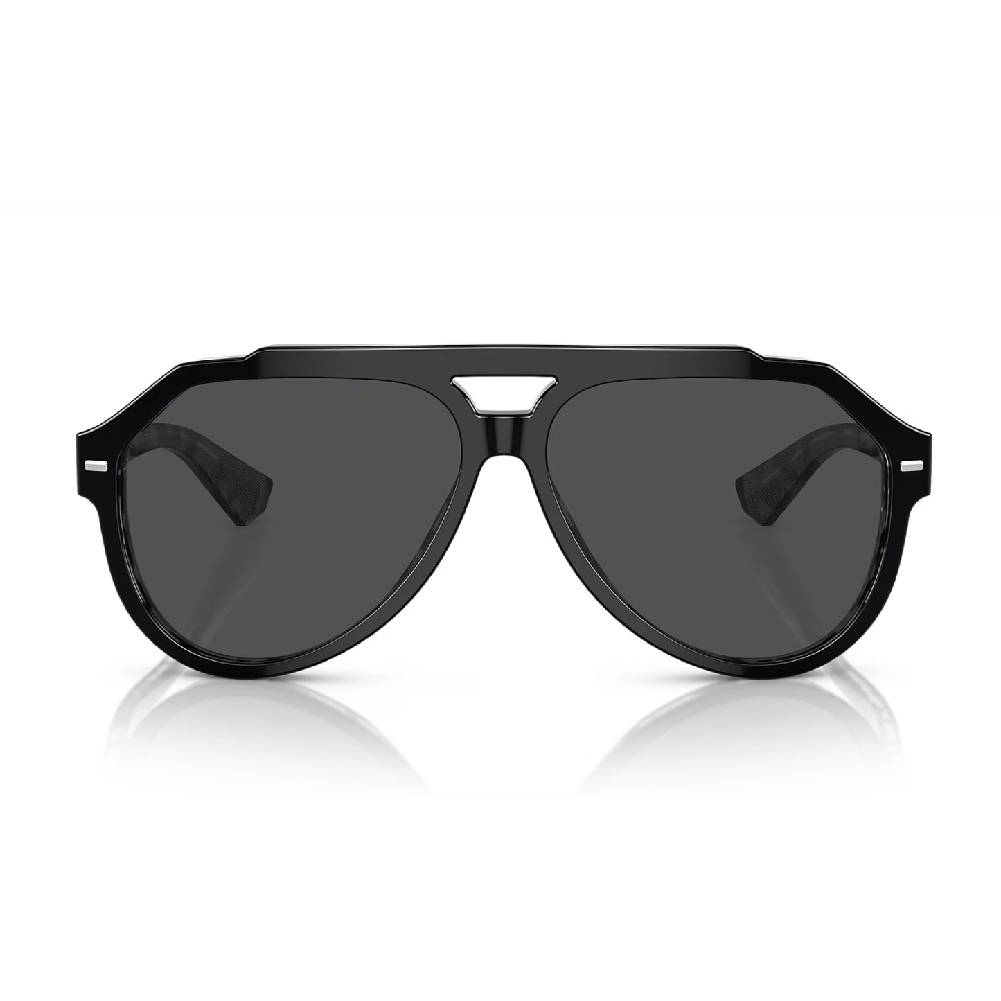 Gafas de sol de color liso DG4452 Pilot de Dolce & Gabanna para hombre: negro sobre gris habana/gris oscuro