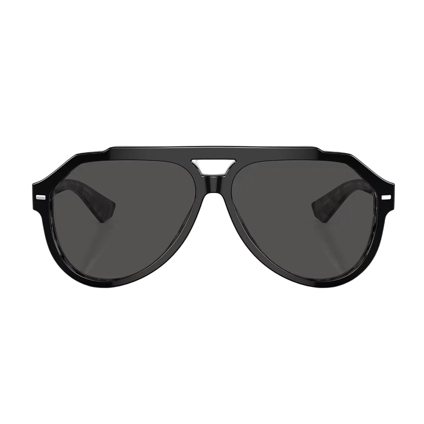 Dolce & Gabanna Men's DG4452 Pilot Solid Color Sunglasses - Black On Gray Havana/Dark Gray