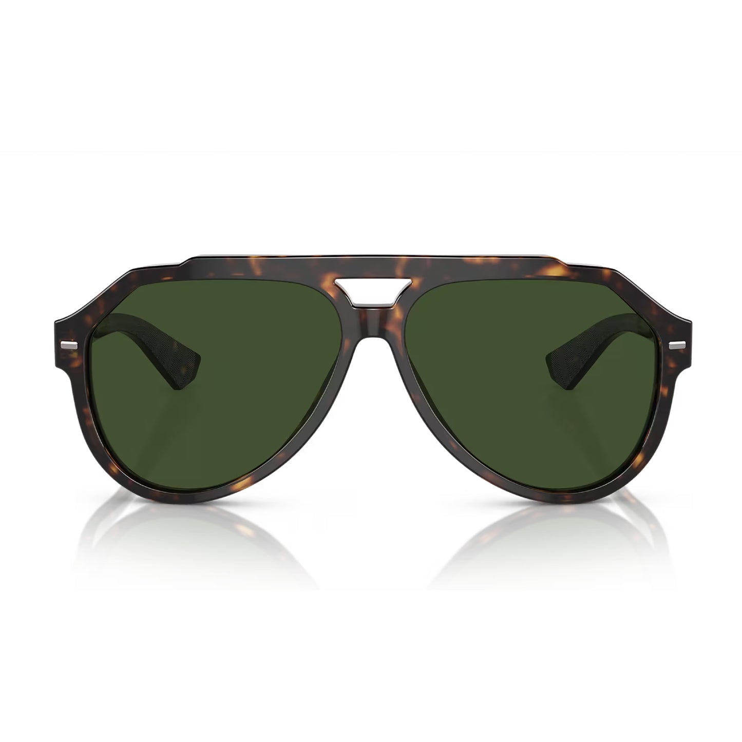 Gafas de sol de color liso estilo piloto DG4452 de Dolce & Gabanna para hombre: color habana/verde oscuro