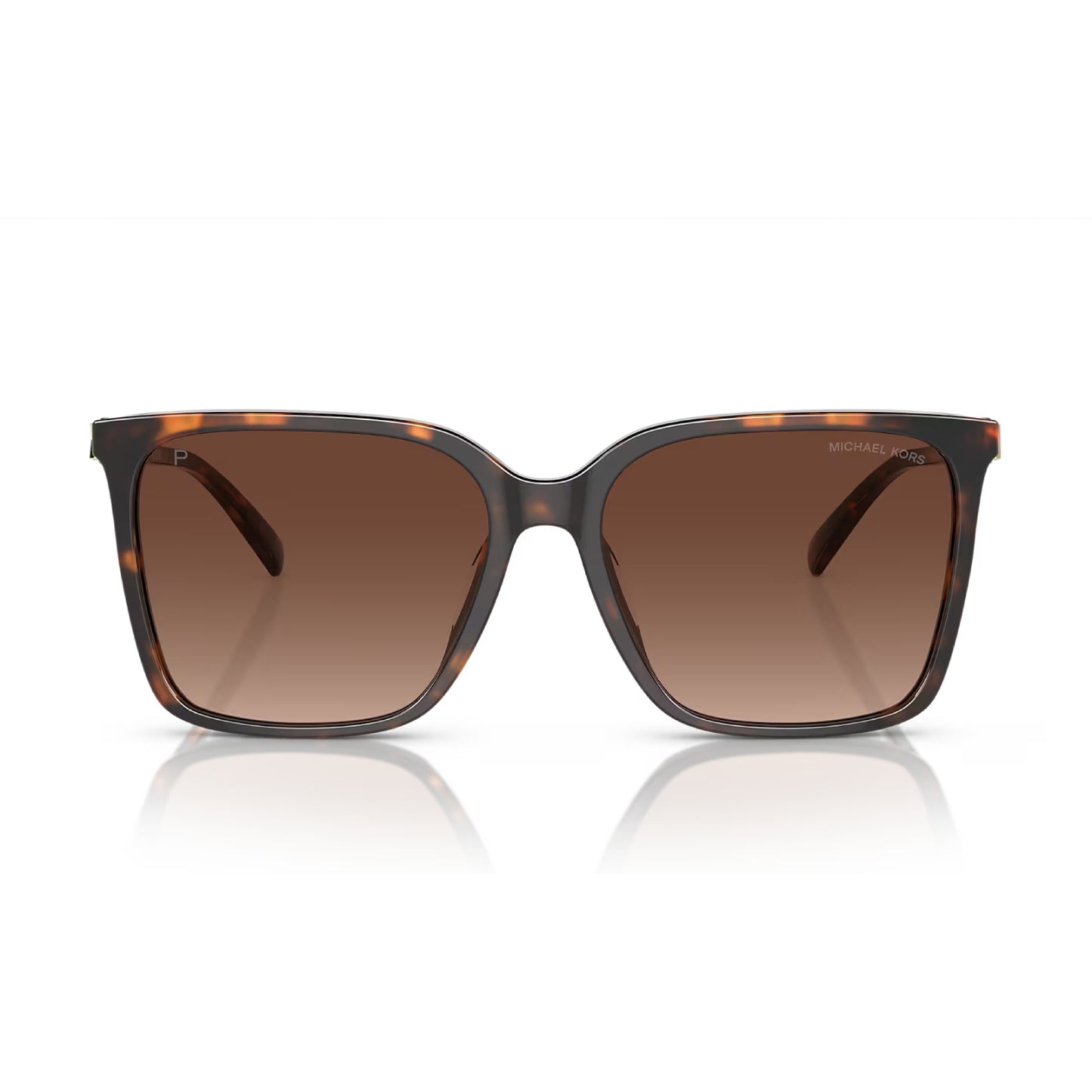 Gafas de sol cuadradas con degradado Michael Kors Canberra MK2197U para mujer: carey oscuro/marrón degradado polarizado