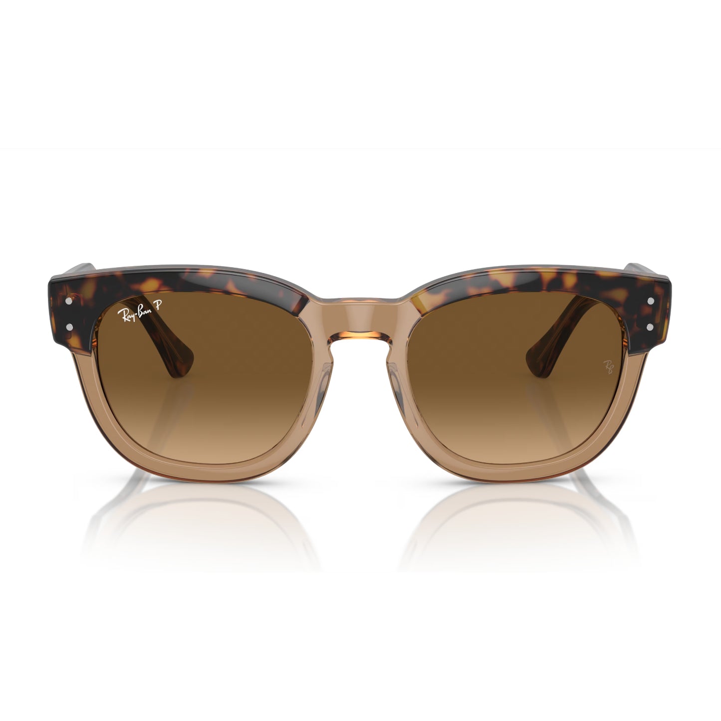 Ray-Ban Mega Hawkeye Unisex RB0298S Square Gradient Sunglasses - Polished Havana on Transparent Brown/Brown