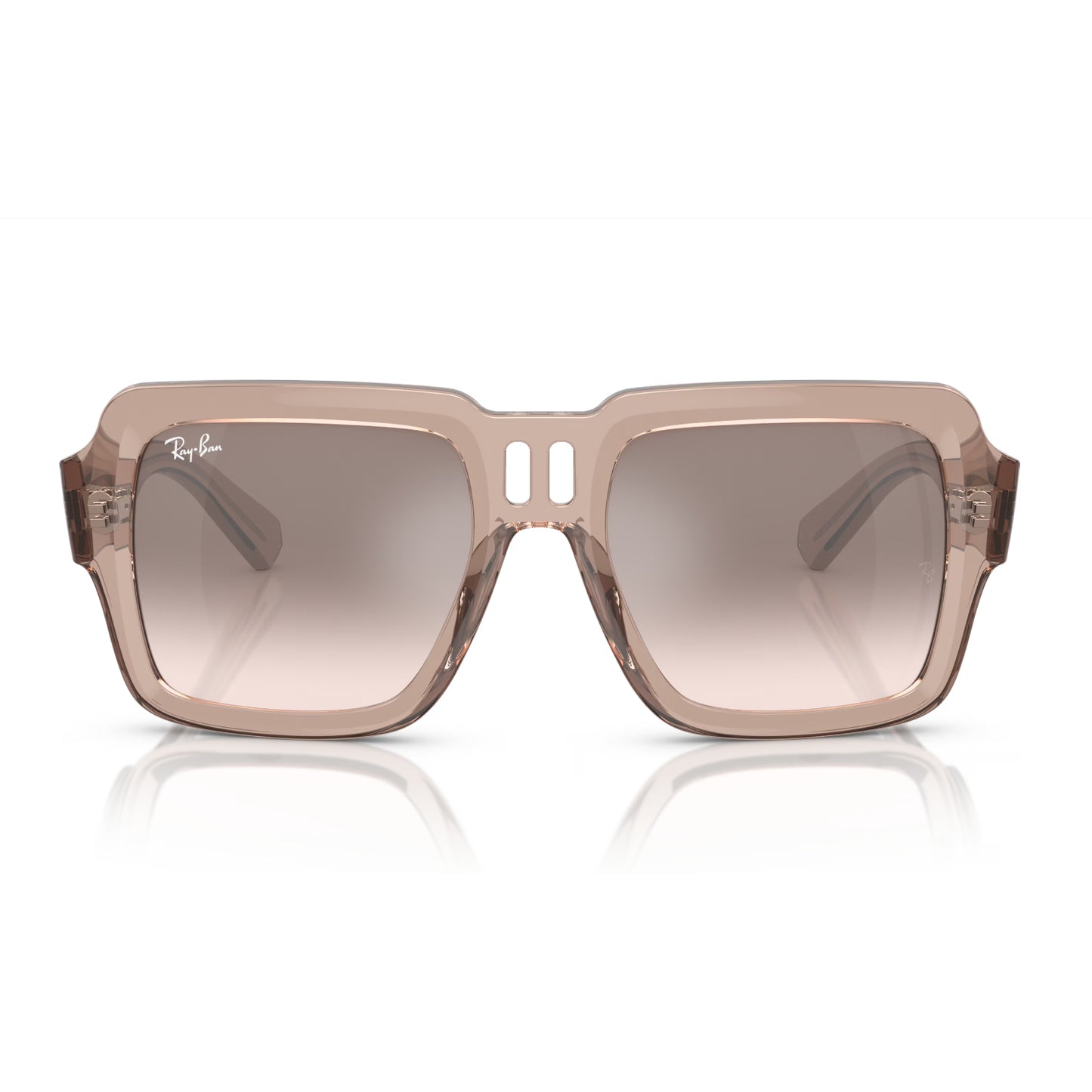 Ray-Ban Magellan Unisex RB4408 Square Gradient Sunglasses - Polished Transparent Light Brown/Silver