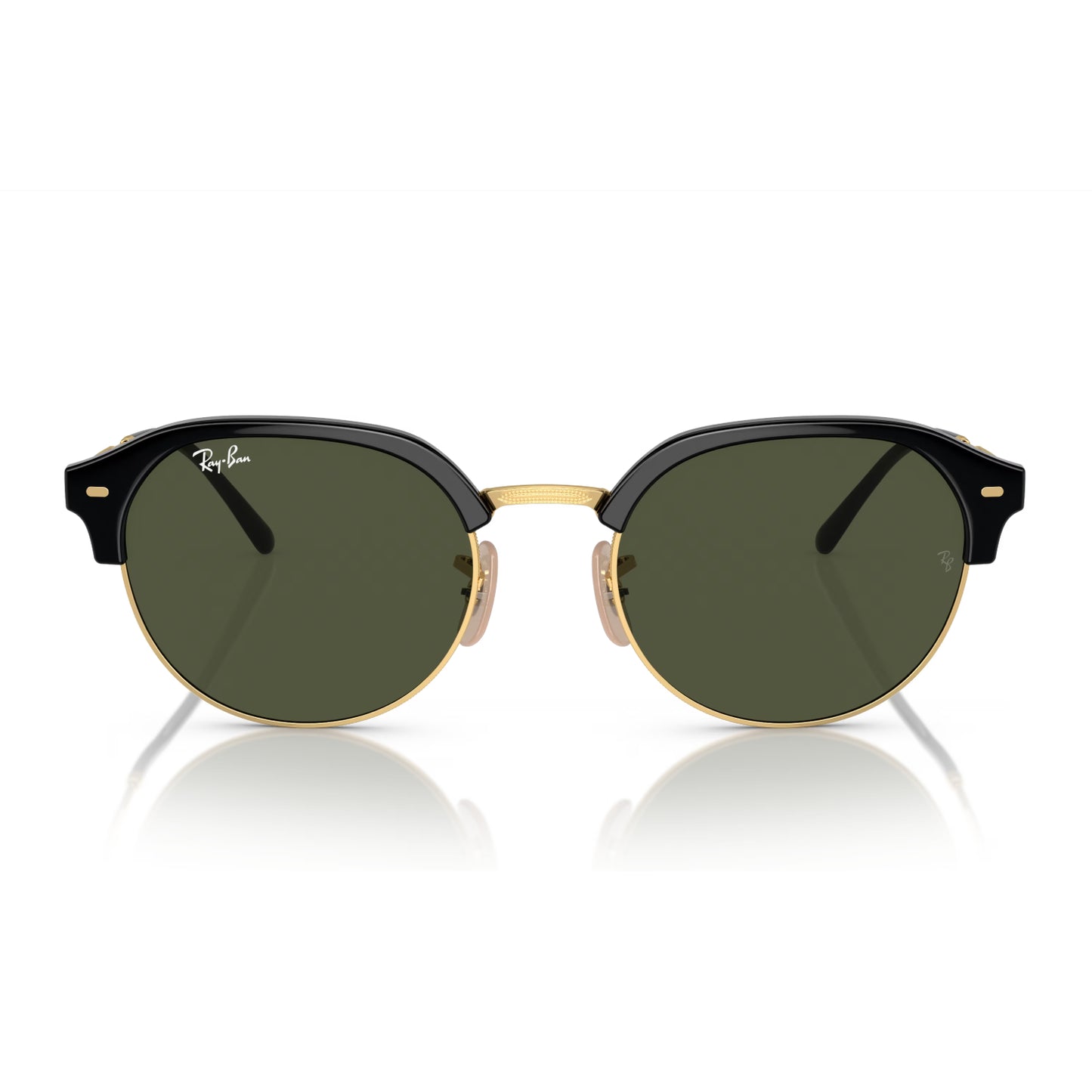 Gafas de sol clásicas unisex Ray-Ban RB4429: negro pulido sobre dorado/verde