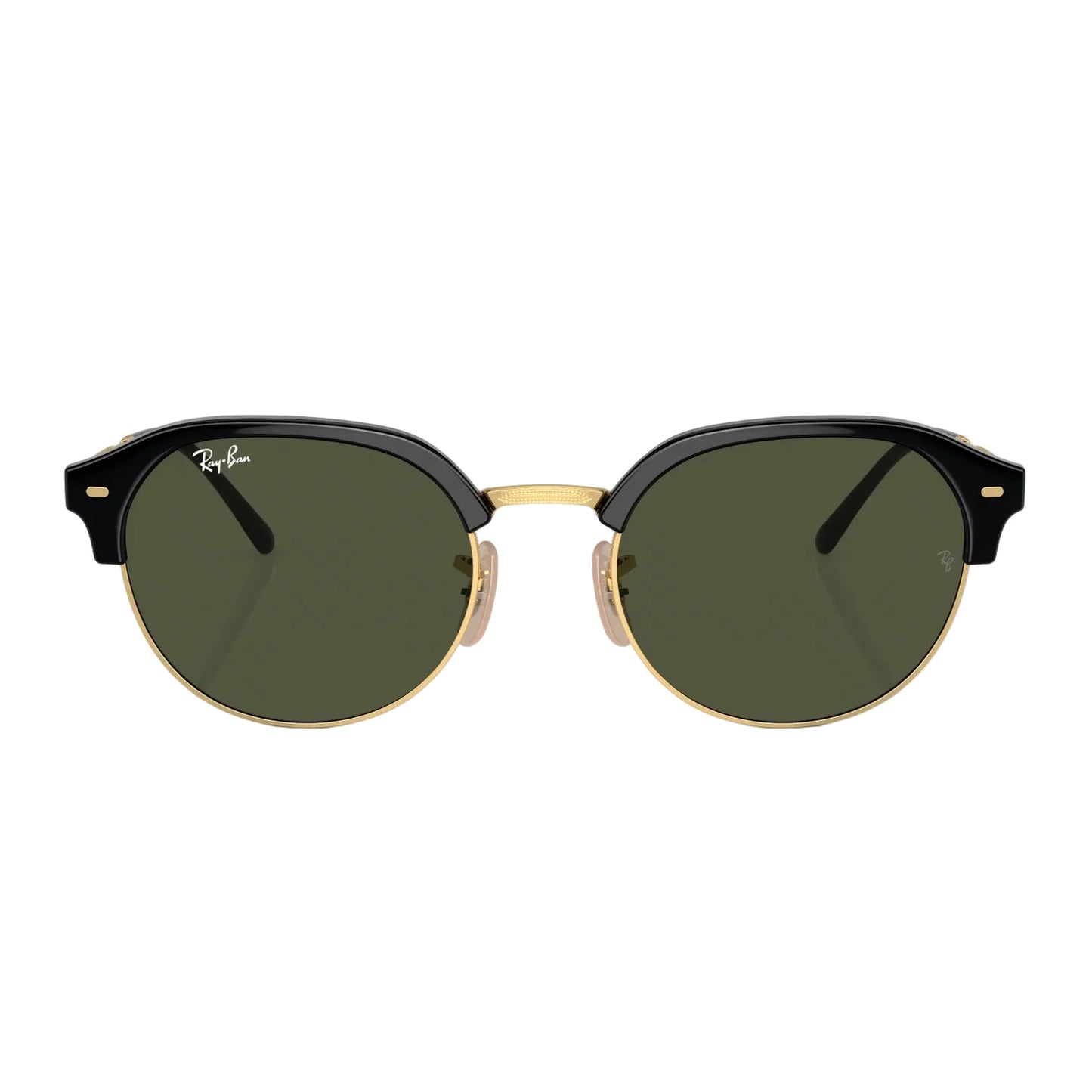 Gafas de sol clásicas unisex Ray-Ban RB4429: negro pulido sobre dorado/verde
