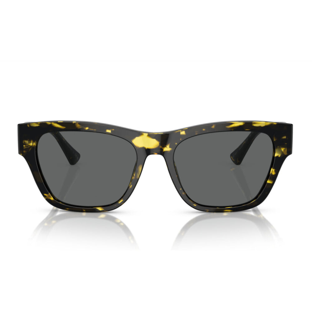 Versace Men's VE4457 Square Solid Color Sunglasses - Havana/Dark Gray