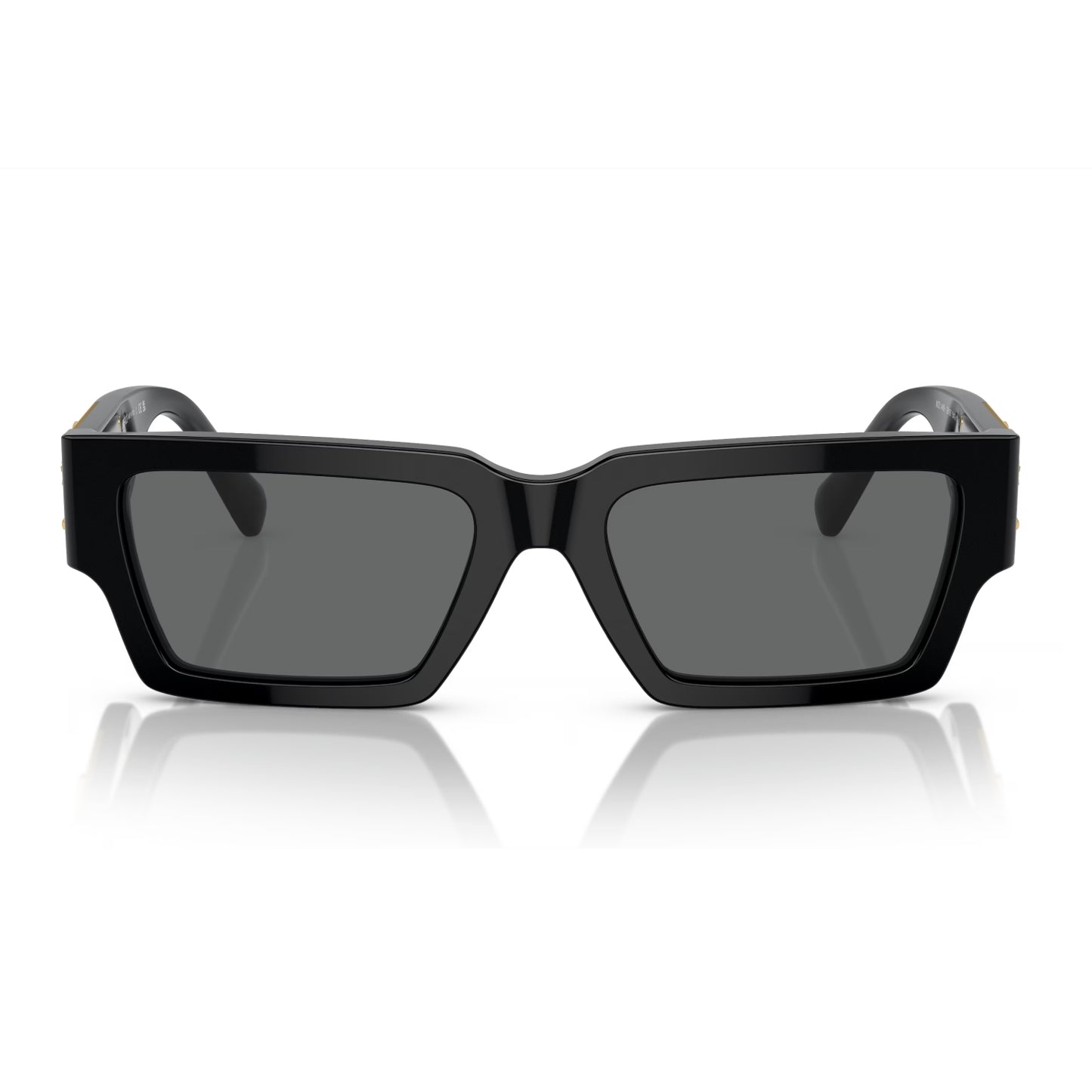 Gafas de sol unisex Versace VE4459 rectangulares de color liso - Negro/gris oscuro